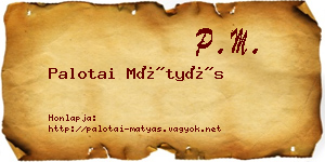 Palotai Mátyás névjegykártya